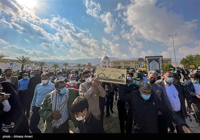 تشییع پیکر شهید گمنام در لامرد استان فارس- عکس خبری تسنیم