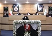 پیکر مطهر یکی از شهدای تازه تفحص شده در جلسه شورای شهر مشهد تشییع شد