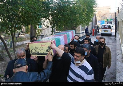 مراسم وداع باشهید سید مرتضی رضا قدیری بی سیم چی گردان کمیل،در اداره کل حراست شهرداری تهران