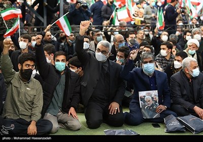 علاءالدین بروجردی در مراسم دومین سالگرد شهادت سردار سلیمانی در مصلی تهران