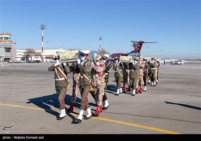 مراسم استقبال از چهارشهید گمنام در فرودگاه ارومیه