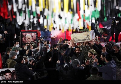 مراسم تدفین پیکر سه شهید گمنام دفاع مقدس - مشهد