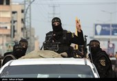 رژه گردان های القدس شاخه نظامی جنبش جهاد اسلامی در غزه