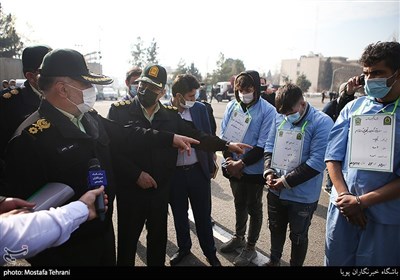 حضور سردار حسین رحیمی رئیس پلیس تهران در پنجاه و دومین طرح رعد پلیس پیشگیری 