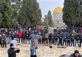 حضور 30 هزار نمازگزار فلسطینی در مسجدالاقصی