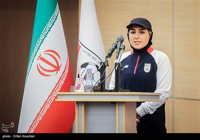سخنرانی مریم ایراندوست مربی تیم ملی فوتبال زنان ایران 