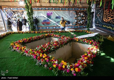 مراسم تشییع و خاکسپاری پیکر دو شهید گمنام در وزارت ورزش