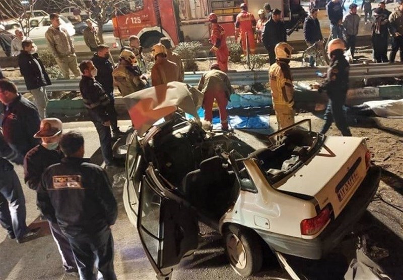 کشته شدن 2 سرنشین جوان پراید بر اثر تصادف شدید با کامیونت + تصاویر