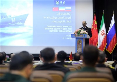  استقبال ناوهای ایرانی از ناوگان چین و روسیه برای رزمایش مرکب کمربند امنیت دریایی ۲۰۲۲ 