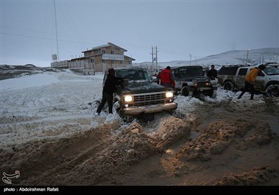 برف و کولاک شدید در گردنه اسداباد همدان-رافتی