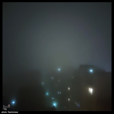 هوای مه آلود نیمه شب تهران