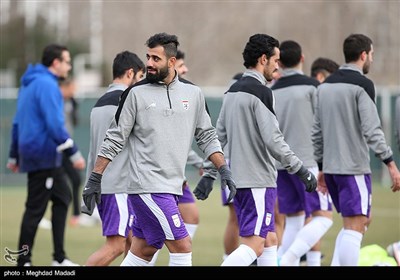 حسین کنعانی زادگان در تمرین تیم ملی فوتبال پیش از دیدار با عراق