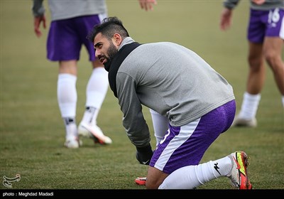 حسین کنعانی زادگان در تمرین تیم ملی فوتبال پیش از دیدار با عراق