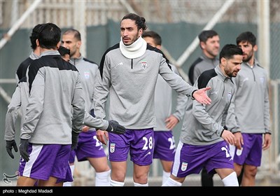 سیاوش یزدانی در تمرین تیم ملی فوتبال پیش از دیدار با عراق