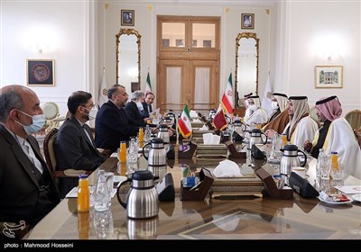 دیدار حسین امیرعبداللهیان وزیر امور خارجه ایران با محمد بن عبدالرحمن آل ثانی معاون نخست وزیر و وزیر امور خارجه قطر