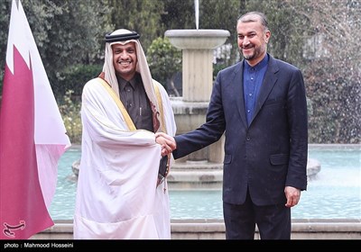 دیدار حسین امیرعبداللهیان وزیر امور خارجه ایران با محمد بن عبدالرحمن آل ثانی معاون نخست وزیر و وزیر امور خارجه قطر 