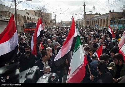 راهپیمایی مردم کرمانشاه در حمایت از مردم مظلوم یمن