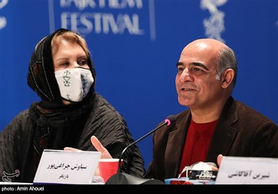  سیاوش چراغی پور و رویا تیموریان بازیگران فیلم ملاقات خصوصی در نشست خبری چهارمین روز چهلمین جشنواره فیلم فجر 