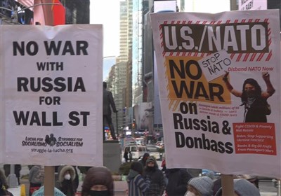 Dozens in NYC, DC Protest against US, NATO War Mongering (+Video) - World news - Tasnim News Agency | Tasnim News Agency