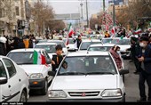 راهپیمایی خودرویی و موتوری 22 بهمن در قزوین به روایت تصویر