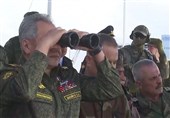 بازدید وزیر دفاع روسیه از مانور نظامی در شرق دریای مدیترانه