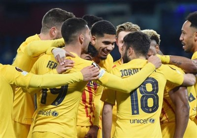  لیگ اروپا| بارسلونا با پیروزی قاطع در خانه ناپولی به مرحله یک هشتم نهایی صعود کرد/ دورتموند حذف شد 