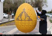 نخستین جشنواره تخم‌مرغ‌های رنگی در رفسنجان برگزار شد + تصویر