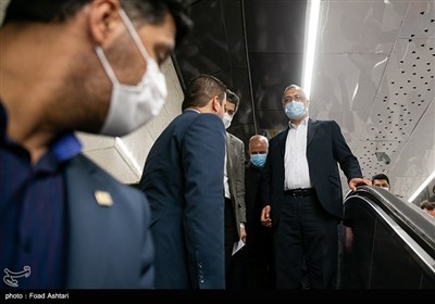  حضور علیرضا زاکانی شهردار تهران در مراسم افتتاح ایستگاه مترو بوستان گفتگو