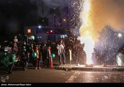 نورافشانی در جشن نیمه شعبان ، بلوار اندرزگو 