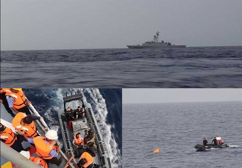 تمرین عملیات کمک پزشکی و نجات غریق در رزمایش مرکب دریایی آیونز