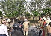 واژگونی مرگبار پژو 206 در بزرگراه شهید کاظمی + تصاویر