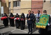 مراسم استقبال از پیکرمطهر شهید گمنام در دبیرستان شاهد امام حسین (ع)