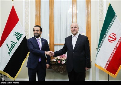 دیدار محمدباقر قالیباف رئیس مجلس ایران و محمد الحبوسی رئیس مجلس عراق
