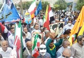 فریاد مرگ بر اسرائیل و آمریکا در کنار خلیج‌ فارس در بوشهر طنین‌انداز شد