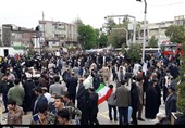 راهپیمایی روز جهانی قدس در هوای ابری استان کرمانشاه برگزار شد