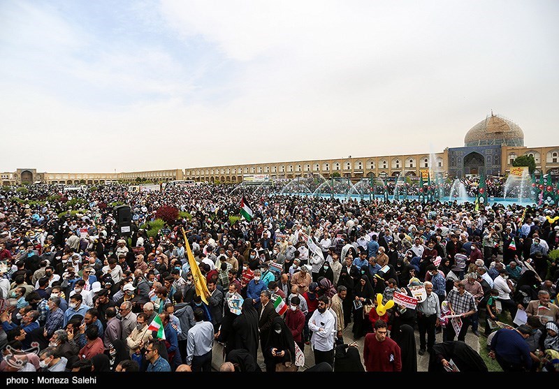 راهپیمایی مردم اصفهان در روز جهانی قدس+فیلم و تصویر