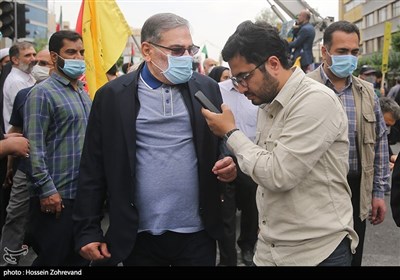 حضور دریابان علی شمخانی دبیر شورای عالی امنیت ملی در راهپیمایی روز جهانی قدس در تهران