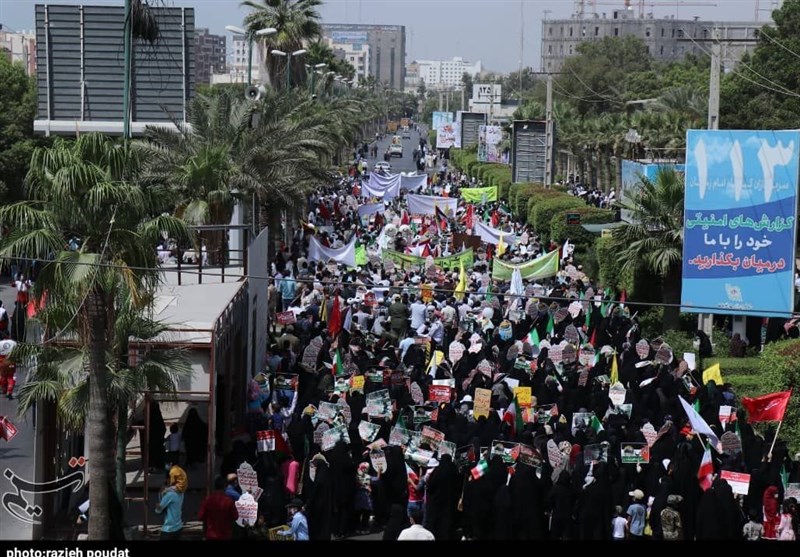 حضور حماسی مردمان دیار خلیج فارس در راهپیمایی روز جهانی قدس ‌به روایت تصویر