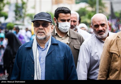 حضور محمدباقر ذوالقدر دبیر مجمع تشخیص مصلحت نظام در راهپیمایی روز جهانی قدس در تهران