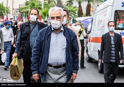 حضور محمد مهدی طهرانچی رئیس دانشگاه آزاد در راهپیمایی روز جهانی قدس در تهران