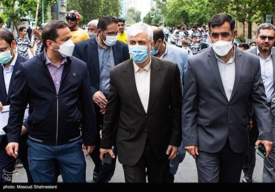 حضور سید حمید سجادی وزیر ورزش و جوانان در راهپیمایی روز جهانی قدس در تهران