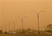 توقف پروازها در فرودگاه‌های نجف و بغداد به دلیل طوفان گردو غبار+ فیلم و عکس