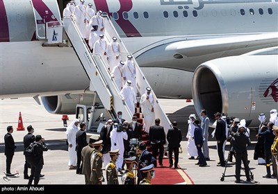ورود شیخ تمیم بن حمد آل ثانی امیر قطر به ایران در فرودگاه مهرآباد 