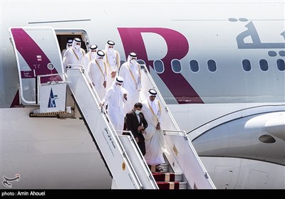 ورود شیخ تمیم بن حمد آل ثانی امیر قطر به ایران در فرودگاه مهرآباد 