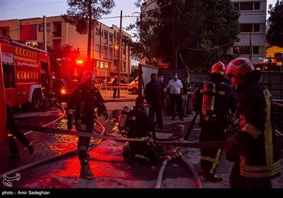  آتش سوزی در ساختمان هتل نیمه کاره -شیراز 