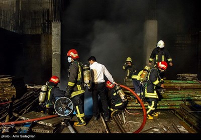  آتش سوزی در ساختمان هتل نیمه کاره -شیراز 
