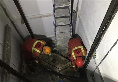  سقوط مرگبار کارگر به چاهک آسانسور + تصاویر 