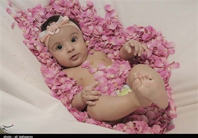 آئین «گلاب‌گیری» و «گل غلتان» نوزادان در سمنان به روایت تصاویر