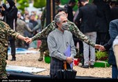 آیین تشییع  پیکر شهید گمنام در مازندارن