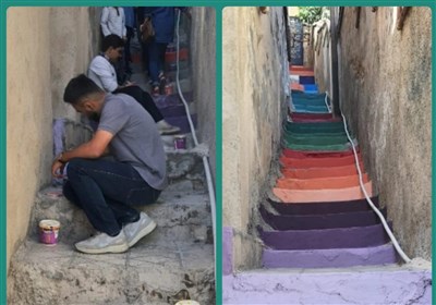نشاط اجتماعی با پله‌های رنگارنگ محله‌های کم برخوردار؛ طرح سی‌رنگ به محلات شیراز رونقی دوباره می‌دهد